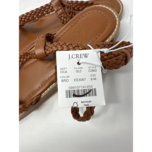 J.Crew NWT Women’s Brown Braided Strappy Charlotte Gladiator Sandals size 8 - Picture 5 of 5